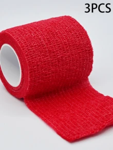3 Rolls Self-Adhesive Elastic Bandage - Elastic Sports Tape, Available In Multiple Colors And Sizes, Suitable For Wrist, Ankle, Finger And Toe Support, Ideal Fitness Accessory For Sports And Outdoor Activities, Can Be Used With Nude Sports Tape And Medical Gauze For Secure Fixation And Injury Prevention.