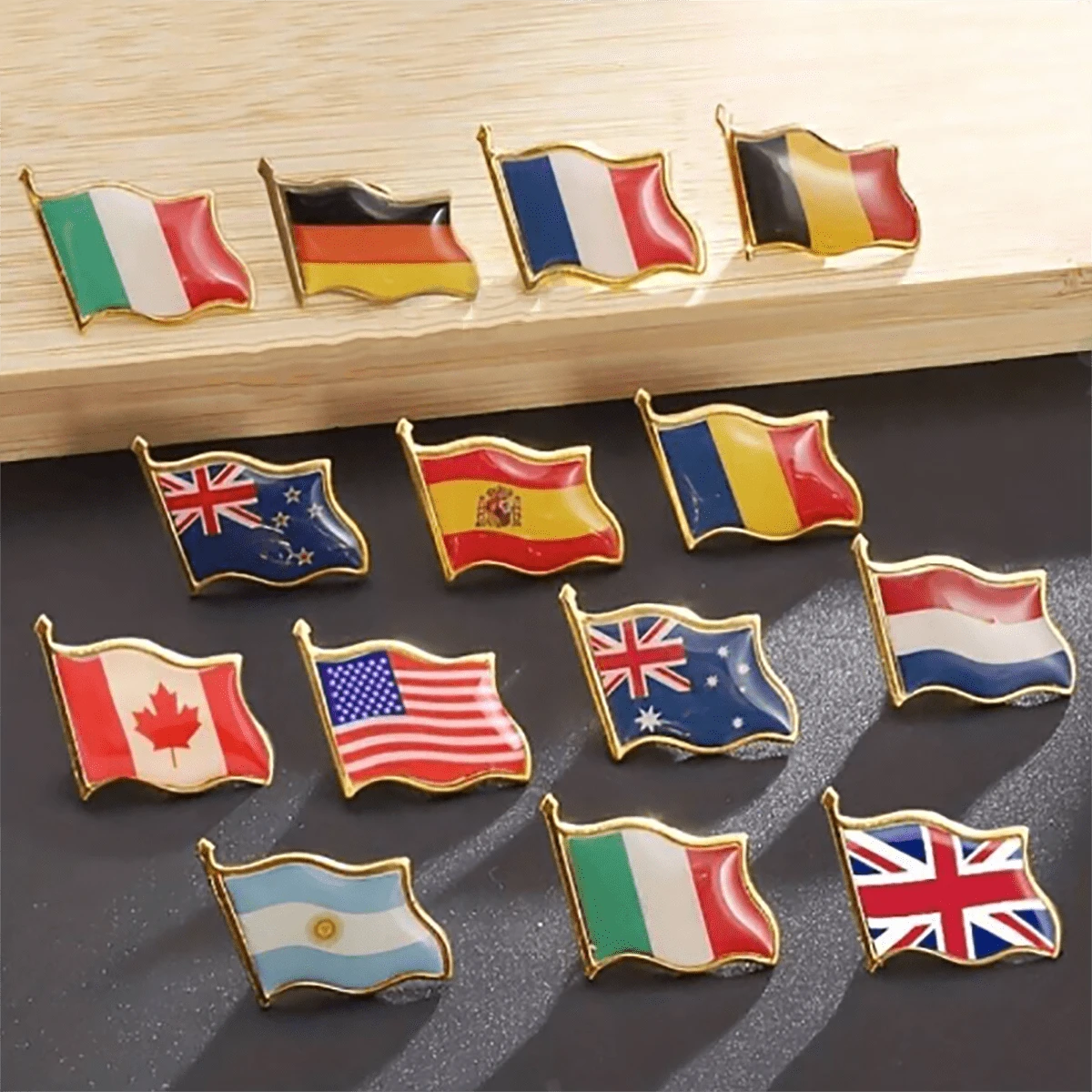 Alloy Flag Lapel Pins From All Over The World, Office School Supplies ...