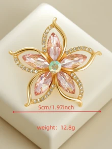 1pc Rhinestone Pentagram Brooch, Elegant Alloy Lapel Pin Accessory Jewelry Costume Accessories Bag Charms Office Accessories