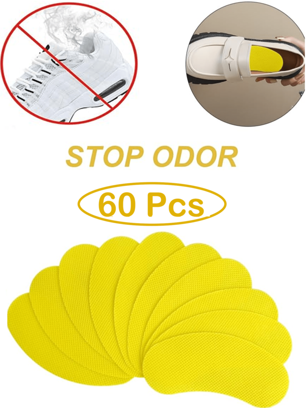 60 Pcs Outdoor Shoes Deodorant And Foot Deodorant Stickers, Odor Eliminating Shoe Patches Shoe Odor Eliminator Long Lasting Freshness Odor Eliminating Shoe Inserts, Air Fresheners For The Shoes