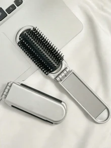 مشط محمول مضغوط قطعة واحدة، مع وسادة هوائية ومرآة يدوية للمكياج، مشط تصفيف الشعر قابل للطي مع مرآة للمكياج، مشط وسادة هوائية مثالي لاستخدام يومي والسفر، فرشاة شعر خاصة بالسيدات مع مرآة مدمجة، مشط، فرشاة شعر، قطعة واحدة مشط صغير محمول قابل للطي، مشط تدليك محمول بوسادة هوائية خاص بالسيدات مع مرآة للمكياج قابلة للإزالة ذو وظيفتين