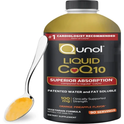 Qunol Liquid CoQ10 100mg, Superior Absorption Natural Supplement Form Of Coenzyme Q10, Antioxidant For Heart Health, Orange Pineapple Flavored, 60 Servings, 203 Oz Bottle