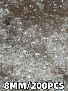 Confezione di perline distanziali sfaccettate in vetro di cristallo d'Austria con sfumatura color champagne da 4/6/8 mm, perline a rondella per la realizzazione di gioielli, braccialetti, collane, orecchini e accessori fai-da-te