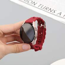 20mm 22mm 单条表带，兼容三星 Galaxy Watch 4 5 6 Classic 40mm 44mm、Gear S3 硅胶表带、Galaxy Watch 5 Pro 45mm，兼容 Galaxy Watch Active 3/2/Gear S3/Amazfit Bip 表带、华为 Watch GT 2/3 Pro 表带 - 酒紅色 - 查看 8