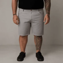 Men's Twill Bermuda Shorts Plus Size 48 To 58 - Grey - View 1