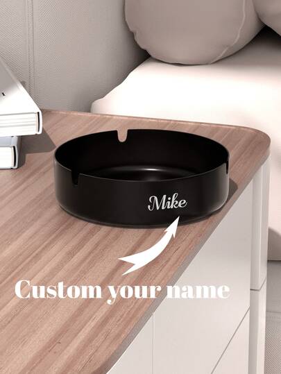 Customized Stainless Steel Ashtray With Personalized Laser Engraving - Vintage Circular Design For Bars, Hotels, Cafes, Weddings And Parties - Perfect For Corporate Brands And Creative Gifts