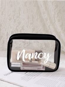 Bolsa de maquillaje transparente personalizada | Organizador de viaje personalizado para mamá y bebé | Bolsa de aseo transparente | Lindo regalo para mamá, niños y bebés - Multicolor - Ver 16