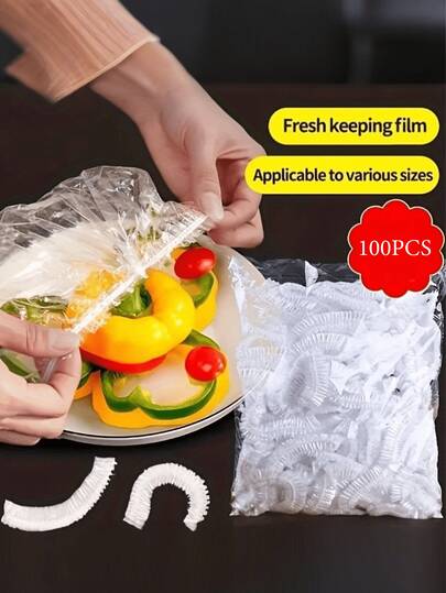 Disposable Plastic Cling Film, Stretchable Cling Film For Bowls, Plates, Fruits, Vegetables - Transparent Kitchen Cling Cover, Dustproof Cover, Suitable For Daily Use