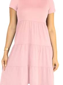 Three Marias Short Sleeve Dress In Evangelical Fashion Knitwear - 水晶玫瑰 - 查看 2