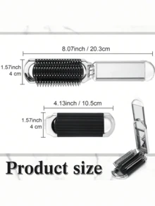 مشط محمول مضغوط قطعة واحدة، مع وسادة هوائية ومرآة يدوية للمكياج، مشط تصفيف الشعر قابل للطي مع مرآة للمكياج، مشط وسادة هوائية مثالي لاستخدام يومي والسفر، فرشاة شعر خاصة بالسيدات مع مرآة مدمجة، مشط، فرشاة شعر، قطعة واحدة مشط صغير محمول قابل للطي، مشط تدليك محمول بوسادة هوائية خاص بالسيدات مع مرآة للمكياج قابلة للإزالة ذو وظيفتين