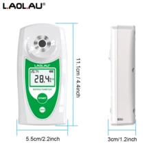 L.A.OL.A.U 1pc Digital Refractometer Brix Meter Sugar Content Measuring Instrument Fruit Juice Beverage Wine Beer 0-32% Range