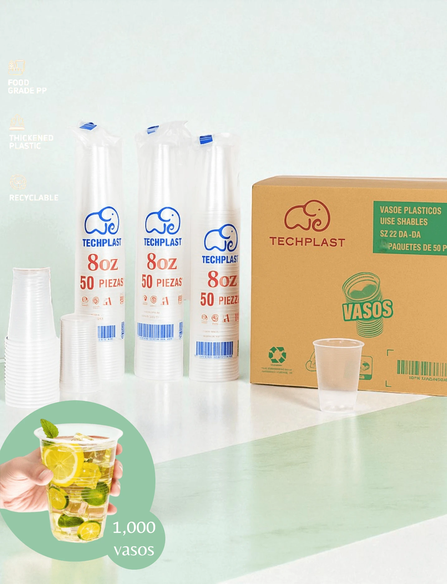 Box Of Disposable Transparent Cups 1000 Cups - BOX - View 1