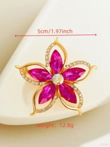 1pc Rhinestone Pentagram Brooch, Elegant Alloy Lapel Pin Accessory Jewelry Costume Accessories Bag Charms Office Accessories