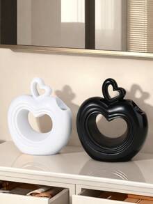 1 Nordic Creative Apple-Shaped Living Room Floral Decoration, Resin Dried Flower Vase, Home Decoration, Entryway Tabletop Flower Container, Living Room Accessory