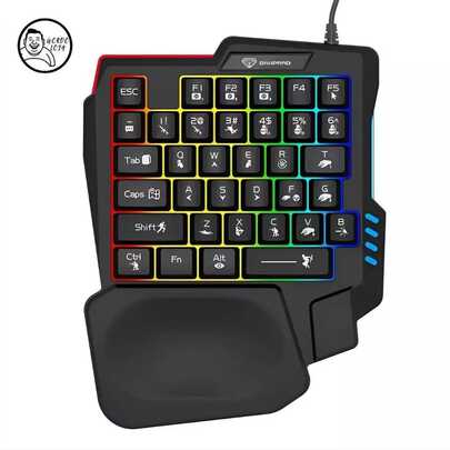Teclado para jogos RGB Teclado semi-mecânico Mini teclado com fio
