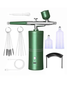 Convenience Wireless Airbrush Kit With Detachable Extended Hose, 0.3mm Dual-Action Spray Gun With 3 Bottles, Cleaning Brush Set, USB Power Cable, Mini Airbrush With 1000mAh Rechargeable Battery For Model Making, Nail Art, Automotive Painting, Beauty Sprays And DIY Crafts