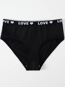 5pcs/Pack Girls Jacquard LOVE Pattern Fashionable Briefs, Size 8-12 Years - Nhiều màu - Xem 5