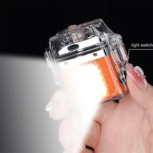 Electric Lighter - Rechargeable Flameless Lighter, Windproof, Flameless Double Arc Plasma Lighter With Portable Lanyard, Suitable For Adventure, Survival Tactics, Camping Tools. - 粉紅紫 - 查看 3