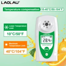 L.A.OL.A.U 1pc Digital Refractometer Brix Meter Sugar Content Measuring Instrument Fruit Juice Beverage Wine Beer 0-32% Range