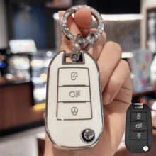 Capa para chaveiro, capa para chave de carro, suporte de pele para Peugeot 208, 308, 408, 508, 2008, 3008, 4008, para Citroen C4, Cactus, Picasso, C4L, C5, C5, presente, lembrança, acessórios para carro, bolsa, charme, escola, fofo, gótico, Y2K