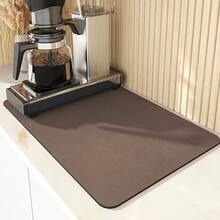 Super Absorbent Kitchen Dish Drying Mat - Heat Resistant, Non-Slip Rubber Backing, Stain-Resistant Countertop Drainer Mat, Suitable For Home And Restaurant Use Kitchen Items Kitchen Accessories Kitchen Tools - Coffee Brown - View 14