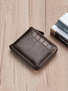 1pc Personalized Men's Exclusive Zipper Wallet And Credit Card Holder, With Customized Name, Made Of Waterproof And Pressure-Resistant Leather, Suitable As A Gift For Boyfriends, Friends, Men, And Christmas Gifts - Multicolor - View 9