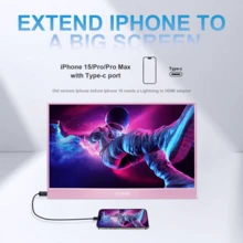 14-Inch 1920*1080P 60HZ External Portable Monitor With Built-In Speakers, Suitable For Phones /Laptops/Desktops/,PS, Gaming Portable Monitors, HDUSB ToTYPE C Interface,Excluding Power Adapter