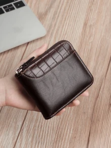 1pc Personalized Men's Exclusive Zipper Wallet And Credit Card Holder, With Customized Name, Made Of Waterproof And Pressure-Resistant Leather, Suitable As A Gift For Boyfriends, Friends, Men, And Christmas Gifts - Multicolor - View 11