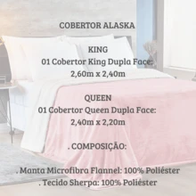 Alaska King And Queen Double-Sided Blanket, Flannel And Sherpa Wool, Sheepskin Blanket - 藍色石英 - 查看 5
