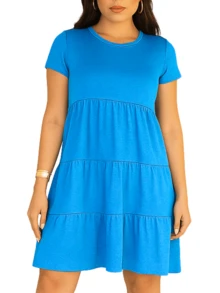 Three Marias Short Sleeve Dress In Evangelical Fashion Knitwear - 藍色雅典 - 查看 1