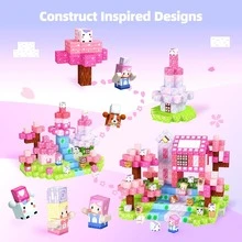 0.78 Inch Magnetic Building Blocks, Magnetic Pink Heart Flower Series, Random Cubic Construction Bricks Toy Set, STEM Educational Sensory Toy, Best Gift For Boys & Girls 3+ Years Old, 2025 - Multicolor - View 3