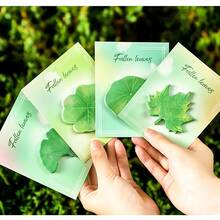 Creative Simulation Leaf Portable Sticky Notes, 30 Pieces Per Book, For Reminders And Messages. You Can Choose From Cute Maple Leaf/Ginkgo Four-Leaf Clover Lotus Designs