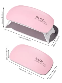 XEIJAYI 1pc 6-LED Pink Mini Mouse Nail Lamp, Portable UV/LED Nail Dryer With Micro USB Cable, Home Gel Curing Light - Pink - View 6