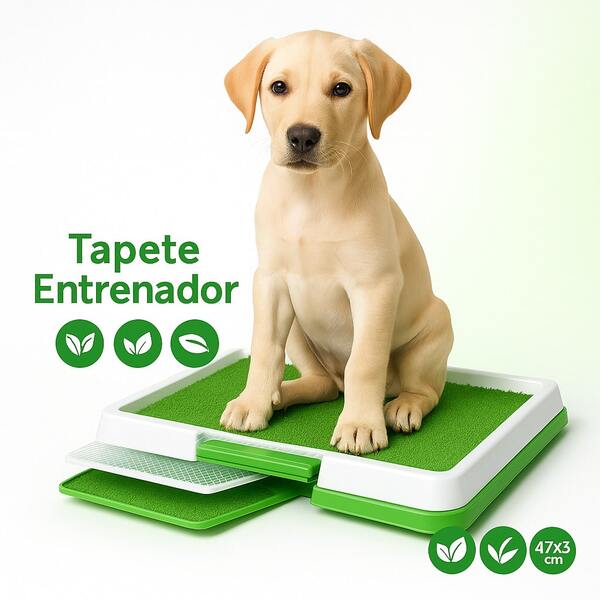 Tapete entrenador para perro sanitario 47 * 34 cm  césped sintético, 3 capas, antideslizante, fácil de limpiar