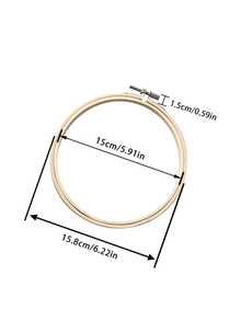 Adjustable Round Bamboo Embroidery Hoop, Double Circle Decorative Bamboo Embroidery Frame, Wooden Craft Embroidery Hoops For DIY Cross Stitch, Sewing Tools, Multiple Sizes - Apricot - View 12