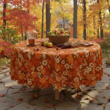 1PC Colorful Retro Daisy Floral Tablecloth Orange Brown Bohemian Rectangle Tablecloth Durable Polyester Easy Care & Washable Fits Round Tables Perfect For Indoor Home Decor For Outdoor Garden & Patio Parties Wedding Decor Tablecloth Picnic Table Cover Washable & Easy Clean Table Mat - Multicolor - View 19