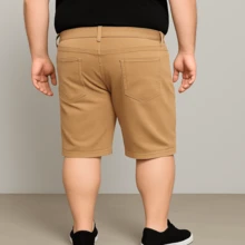 Men's Twill Bermuda Shorts Plus Size 48 To 58 Extra Large - Caqui - Ver 2