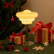 Nordic Glass Bedside Lamp USB Powered 3 Color Ambient Table Light Bedroom Home Decor Gift