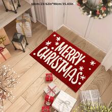 1 件圣诞门垫 - 防污、易清洁的室内/室外入口装饰地毯，柔软舒适，可机洗，适用于卧室、客厅、书房、办公室、厨房、浴室、节日和新年装饰、冬季家居装饰和节日庆典、房间装饰、节日派对