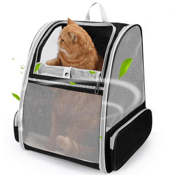 IISVGECat Space Capsule Backpack For Outdoor Use, Breathable Dual-Shoulder Cat Carrier, Portable Travel Bag For Cats, Foldable Breathable Dual-Shoulder Cat Pack Made From And Materials, Suitable For Pets On Planes Or In Cars Cat Carrier Cat Bag