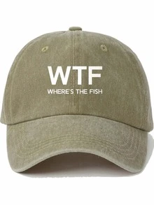 1 件（WHERE'S THE FISH）印花帽，男女情侣款弧形帽檐帽，户外休闲时尚防晒可调节棒球帽，卡车司机帽，日常使用太阳帽 - 彩色 - 查看 12