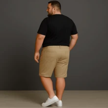 Men's Twill Bermuda Shorts Plus Size 48 To 58 Extra Large - Caqui - Ver 5
