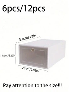 12/6/4/2 piezas Caja de almacenamiento de zapatos de plástico transparente para dormitorio, caja de almacenamiento plegable, tipo tapa abatible, caja de zapatos transparente debajo de la cama, a prueba de humedad y polvo