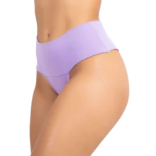 Kit 5 Calcinhas Cintura Alta Fio Tangas Femininas Cós - Multicolorido - Visão 3