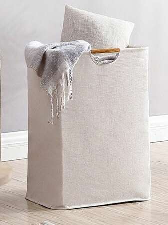 1 st beige hopfällbar tvättkorg | Vattentät hopfällbar klädförvaringspåse, leksakslåda | Pastorala hemorganiseringsnödvändigheter | Platsbesparande tvättkorg