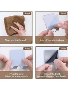 1/3Pcs Razor Holder Shaver Hook Hanger Stand For Shower,Stainless Steel Non Perforated Shaver Racks,Stainless Steel Razor Holder For Shower,Razor Holder Hooks,Waterproof Self-Adhesive Shaver Holder,Bathroom Storage Brackets,Wall Mounted Non Drilling Hanging Storage Racks,Ideal For Bathroom,Kitchen,School,Dormitory,Apartment