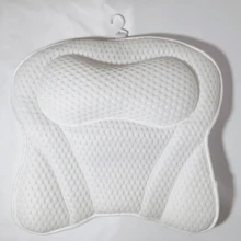 Almohada de baño de lujo, cojín antideslizante para bañeras y cubos de baño Almohada de masaje y alfombrilla de baño para apoyar el cuello y la espalda en la bañera Almohada de baño de suave tejido de malla 4D - Blanco - Ver 5