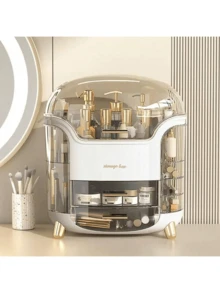 Makeup Storage Organiser With Clear Lid, Skincare Organiser Drawers Beauty Holder Cosmetic Organisers For Bathroom, DressingTable Organiser Dustproof Waterproof