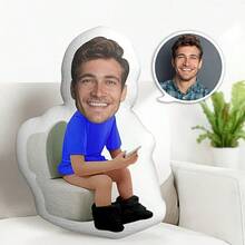 1pc Customized Face Printed Toilet Shaped Throw Pillow - Soft, Perfect For Home Decor And Gifts - Ideal For Birthday, Anniversary, Valentine's Day, Thanksgiving Gifts