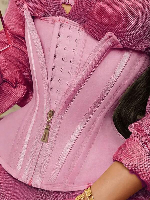 1 pieza Faja reductora con cremallera Corsé de alta compresión Moldeador corporal para mujer Shapewear Control de abdomen Faja